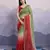 mehendi green satin silk blend sequin embroidered saree with blouse
