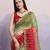 mehendi green satin silk blend sequin embroidered saree with blouse