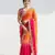 orange-pink-rani satin silk blend multi sequin embroidered saree