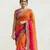 orange-pink-rani satin silk blend multi sequin embroidered saree