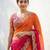 orange-pink-rani satin silk blend multi sequin embroidered saree