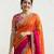 orange-pink-rani satin silk blend multi sequin embroidered saree