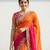 orange-pink-rani satin silk blend multi sequin embroidered saree