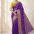 purple soft dola silk blend print zari border saree