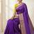 purple soft dola silk blend print zari border saree