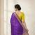 purple soft dola silk blend print zari border saree