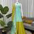 Mint green chinon silk thread with sequin palazzo suit