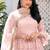 Heavy georgette party wear sharara suit in light pink color with embroidery work