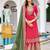 Heavy georgette party wear sharara suit in pink color with embroidery work