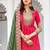 Heavy georgette party wear sharara suit in pink color with embroidery work
