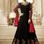 Heavy georgette party wear gown in black color with stone work