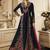 Pure georgette fabrics party wear gown in blue color with embroidery work