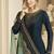 Pure silk party wear salwar suit in teal color with embroidery & crystal stone work