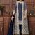 Butterfly net fabric party wear suit in blue color with embroidery & crystal stone work
