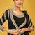 Real georgette party wear 3 pcs set  black color with embroidery work