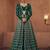 Real georgette party wear 3 pcs set green color with embroidery work
