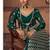 Real georgette party wear 3 pcs set green color with embroidery work