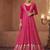 Real georgette party wear 3pcs pink color with embroidery work