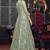 Soft premium net party wear readymade gown in turquoise color with zari with stone work
