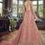 Soft premium net wedding wear gown in pink color with embroidery & stone work
