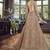 Soft premium net wedding wear gown in light brown color with embroidery & stone work