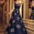 Bangalore silk party weargown in blue color with embroidery & stone work