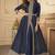 Georgette party wear anarkali suit in navy blue color with embroidery work & stone work
