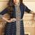 Georgette party wear anarkali suit in navy blue color with embroidery work & stone work