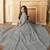 Butterfly net fabrics party wear readymade gown in grey color with embroidery work