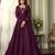 Pure georgette fabrics party wear gown in violet color with embroidery & sequance work