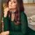 Pure georgette fabrics party wear gown in green color with embroidery & sequance work
