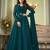 Pure georgette fabrics party wear in teal color with embroidery & sequance work