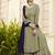 Pure georgette party wear sharara in pastel green color with embroidery work & mirror work