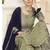 Pure georgette party wear sharara in pastel green color with embroidery work & mirror work