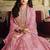 Dola silk party wear gown in pink color with embroidery work and stone work