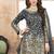 Satin silk party wear salwar suit in grey color with embrodiery work,stone ,mirror work
