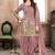 Satin silk party wear salwar suit in light pink color with embrodiery work,stone ,mirror work