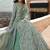 Soft silk party wear gown in light blue color with embroidery work & stone work