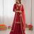 Maroon chinon silk thread with sequin sharara suit