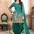 Satin silk party wear salwar suit in beige color with embrodiery work,stone ,mirror work