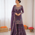 Deep purple art silk thread sequin with sharara suit