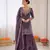 Deep purple art silk thread sequin with sharara suit