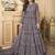 Butterfly net fabrics party wear readymade gown in wine color with embroidery work