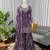 Deep purple art silk thread sequin with sharara suit