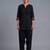 Black embroidered rayon kurta set
