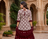 Maroon Elegant Embroidered Kurti With Flowy Sharara And Soft Net Dupatta Perfect For Festive And Wedding Looks