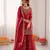 Red art silk thread sequin with sharara suit