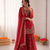Red art silk thread sequin with sharara suit