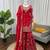 Red art silk thread sequin with sharara suit