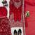 Red art silk thread sequin with sharara suit